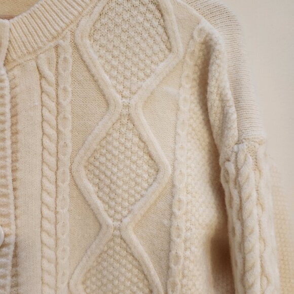 Soft cream wool cardigan - Picture 2 of 2